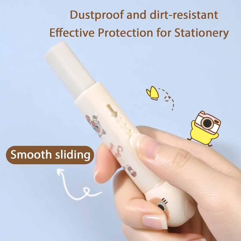 Daphilly 4PCS Cute Retractable Cat Pencil Eraser, Cute Cartoon Cat Pencil Erasers in Four Colors,Suitable for School Home Office Supplies - Image 3